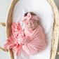 Swaddle Blanket, Hat and Headband Set - Pink
