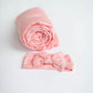 Swaddle Blanket, Hat and Headband Set - Pink