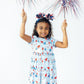 Proudly Patriotic Short Sleeve Pocket Twirl Dress