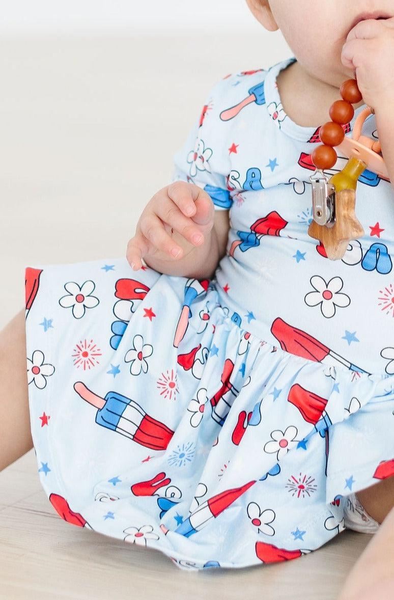 Proudly Patriotic Short Sleeve Twirl Bodysuit