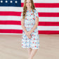 Proudly Patriotic Short Sleeve Pocket Twirl Dress
