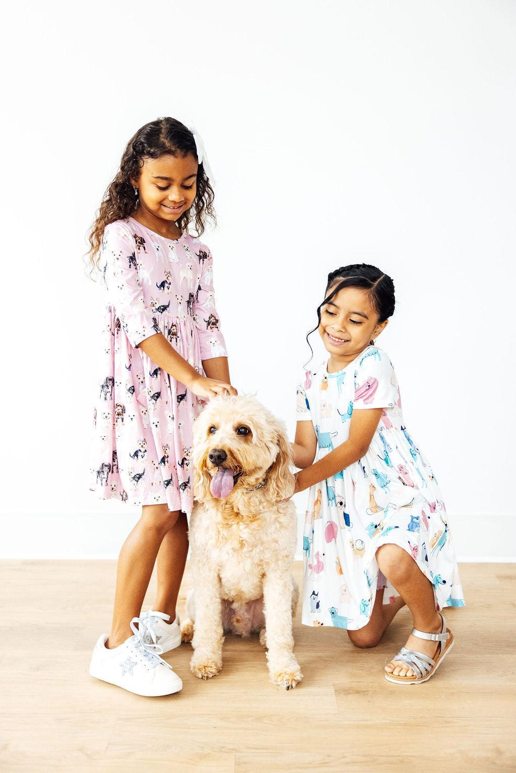 Puppy Pals Short Sleeve Pocket Twirl Dress
