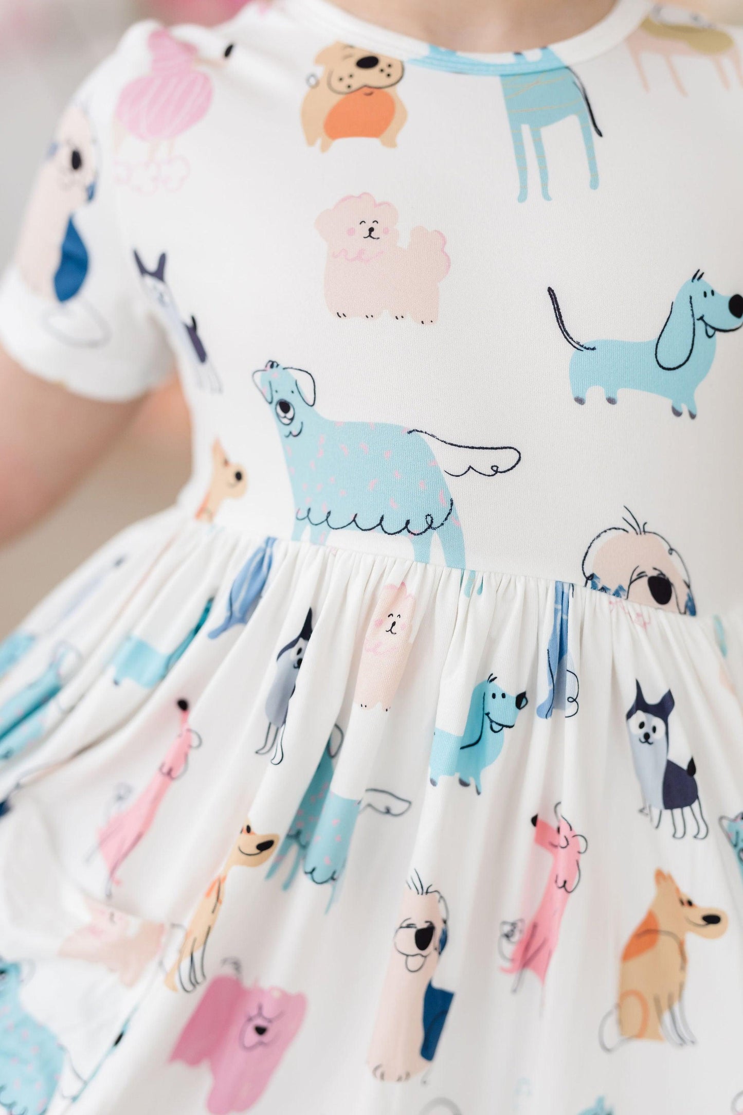 Puppy Pals Short Sleeve Pocket Twirl Dress