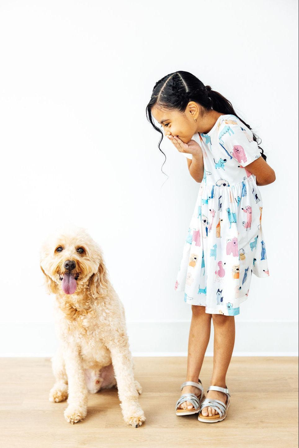 Puppy Pals Short Sleeve Pocket Twirl Dress