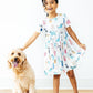 Puppy Pals Short Sleeve Pocket Twirl Dress
