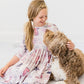 Puppy Party 3/4 Sleeve Pocket Twirl Dress