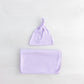 Swaddle Blanket, Hat and Headband Set - Purple