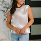 Quite Intimately Striped Muscle Tee in Brown