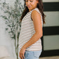 Quite Intimately Striped Muscle Tee in Brown