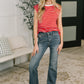 Quite Intimately Striped Muscle Tee in Red