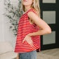 Quite Intimately Striped Muscle Tee in Red