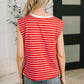Quite Intimately Striped Muscle Tee in Red