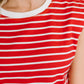 Quite Intimately Striped Muscle Tee in Red