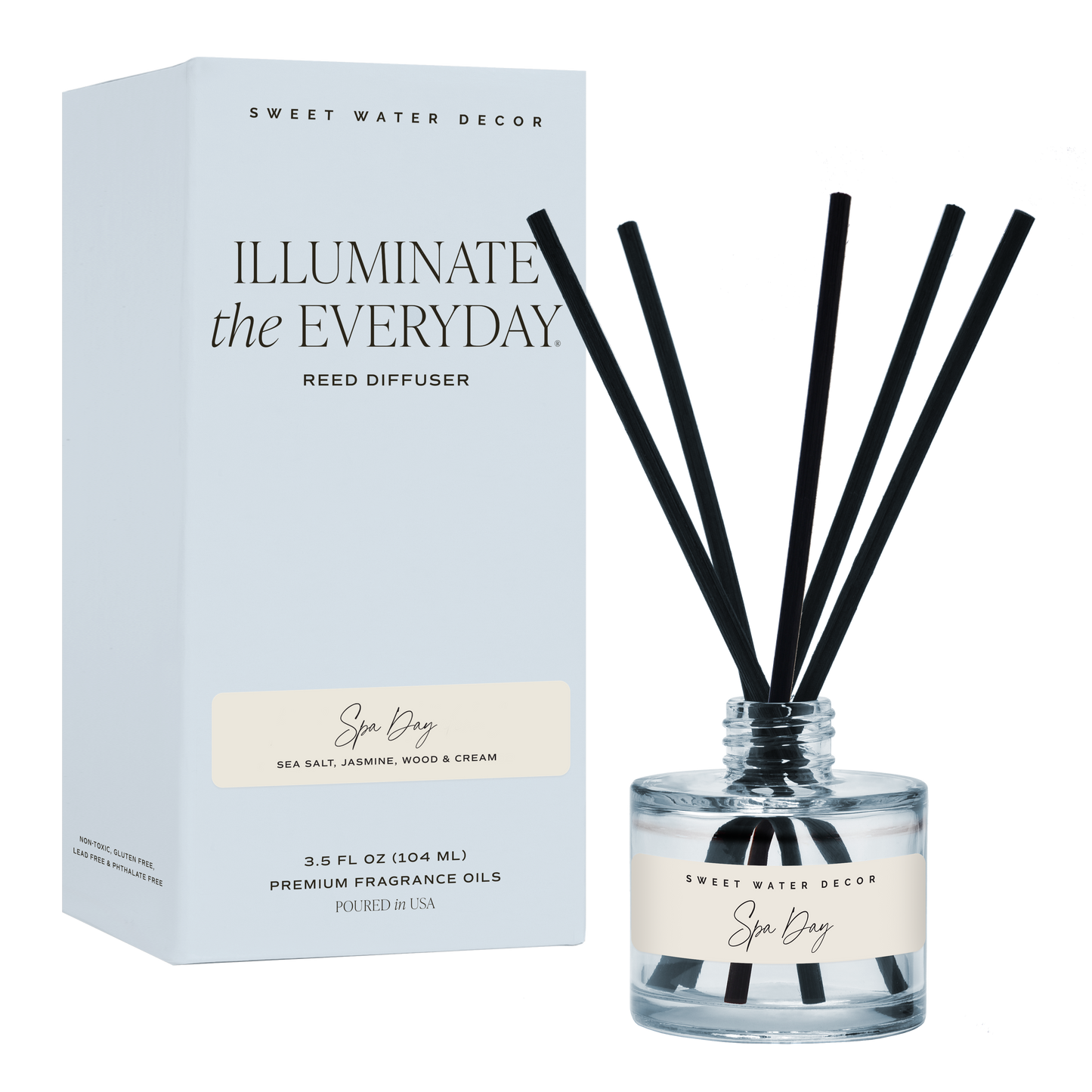 Spa Day Blue Tinted Glass Jar Reed Diffuser