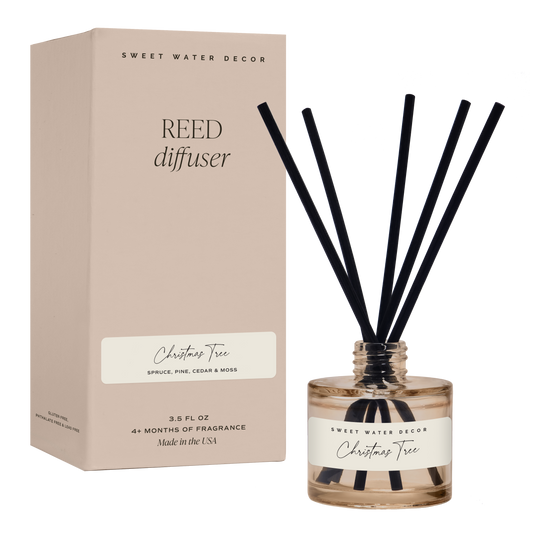 Christmas Tree Tinted Glass Jar Reed Diffuser