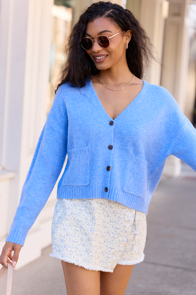Kathryn Blue Long Sleeve Cardigan