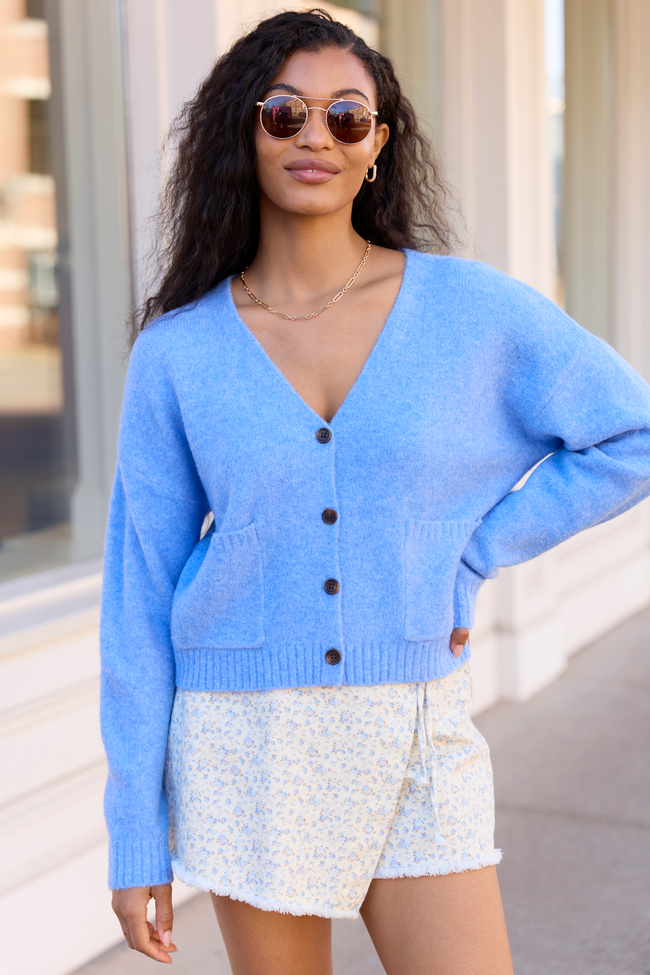 Kathryn Blue Long Sleeve Cardigan