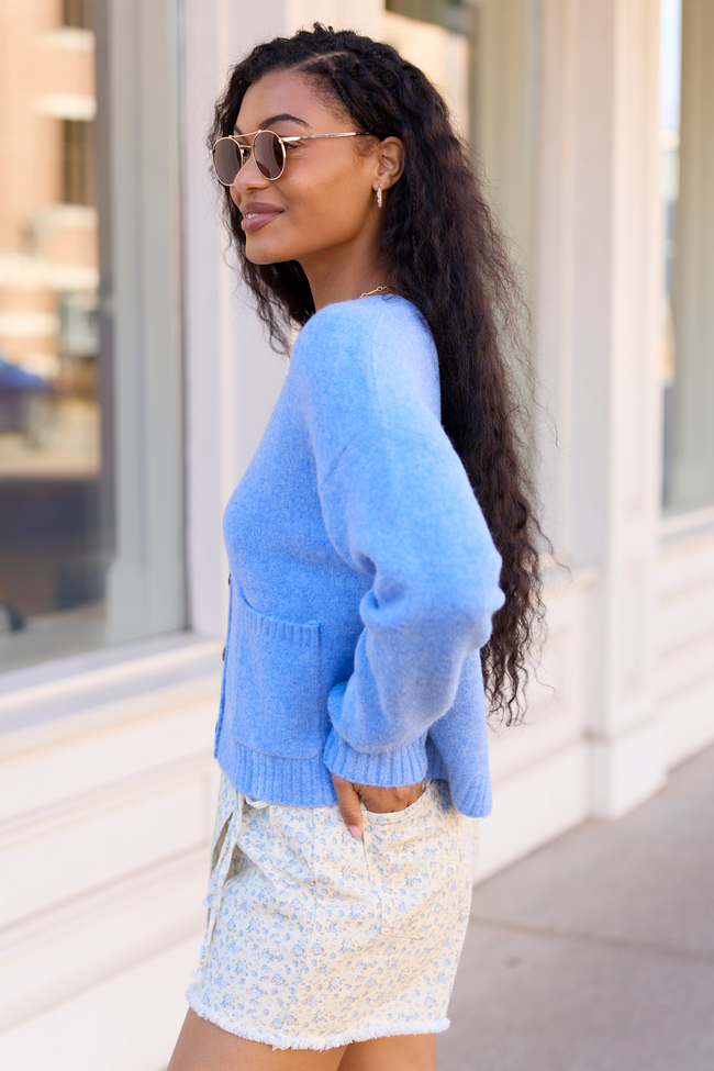 Kathryn Blue Long Sleeve Cardigan