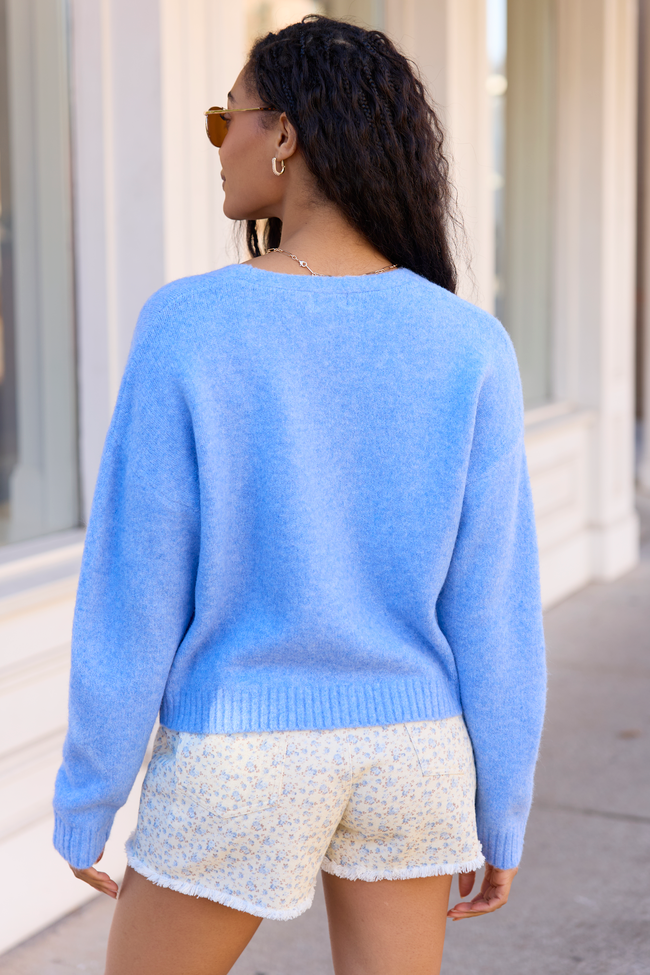 Kathryn Blue Long Sleeve Cardigan