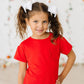 Red Ruffle Pocket Tee