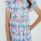 Red, White & Bows Flutter Sleeve Twirl Dress