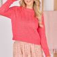 Sterling Fuchsia Slub Crewneck Sweater