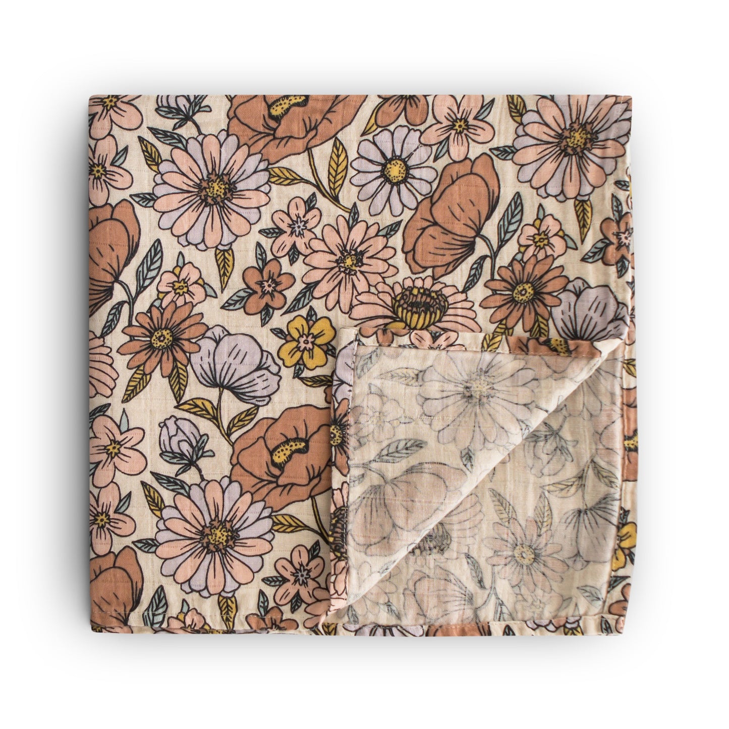 Organic Cotton Muslin Swaddle Blanket- Multiple Color Options