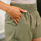 Rile Me Up High Waisted Shorts in Dusty Olive