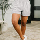 Rile Me Up High Waisted Shorts in Light Grey
