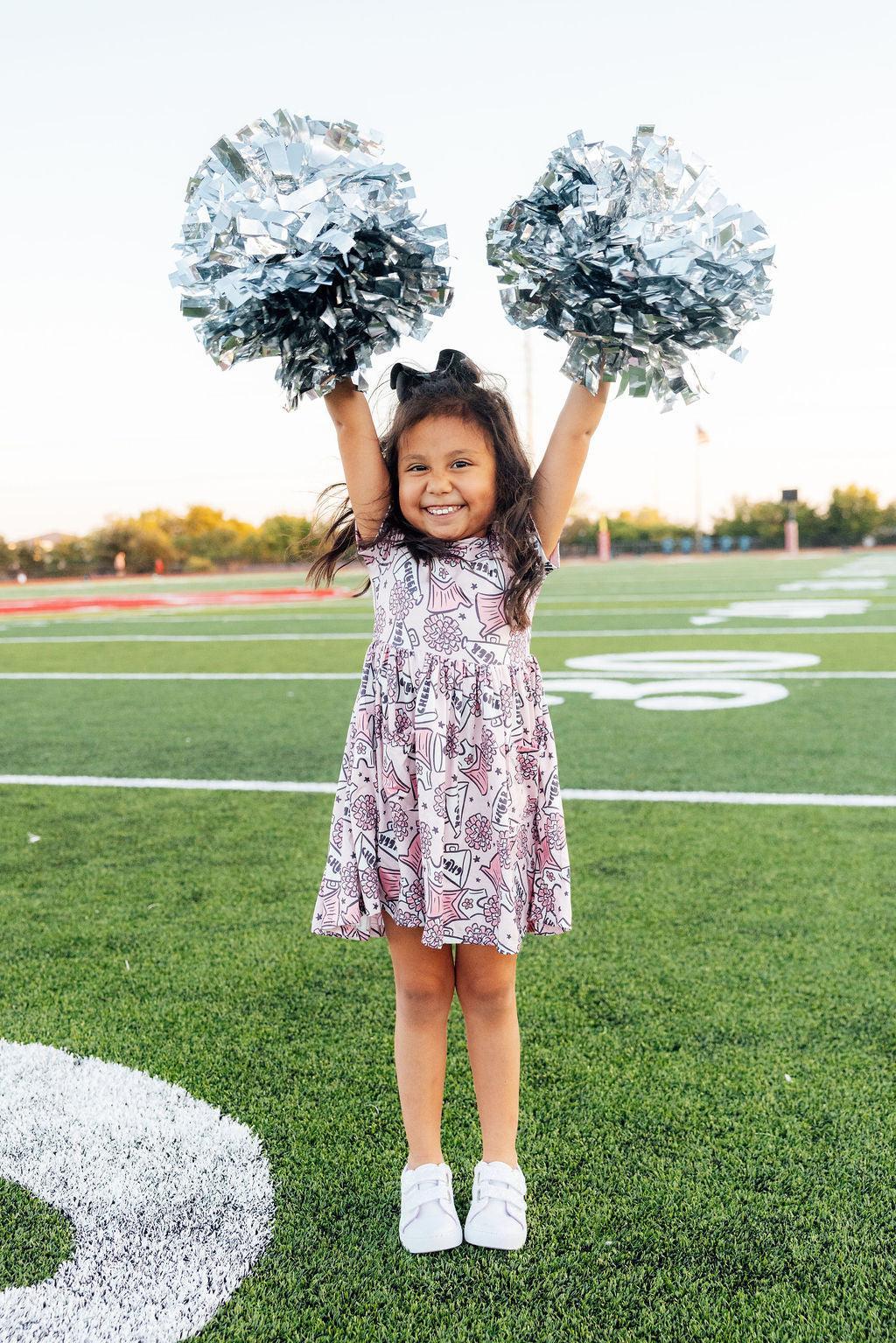 Cheer Short Sleeve Pocket Twirl Dress