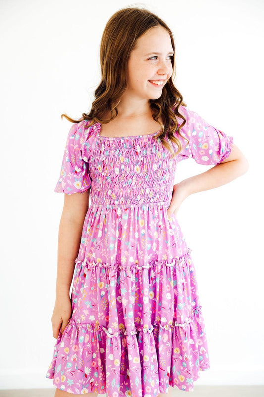 Playful Posy Smocked Ruffle Dress