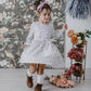 Scattered Dot 3/4 Sleeve Pocket Twirl Dress