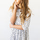 Scattered Dot 3/4 Sleeve Pocket Twirl Dress