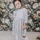 Scattered Dot 3/4 Sleeve Pocket Twirl Dress
