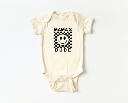 Mama's Dude Checkered Onesie- 3 Colors