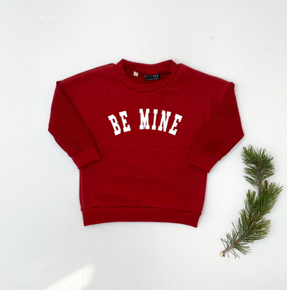 Kids Be Mine Waffle Sleeve Sweatshirt