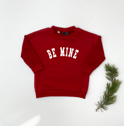 Kids Be Mine Waffle Sleeve Sweatshirt