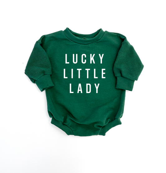 Lucky Little Lady Child Waffle Sleeve Sweater Romper