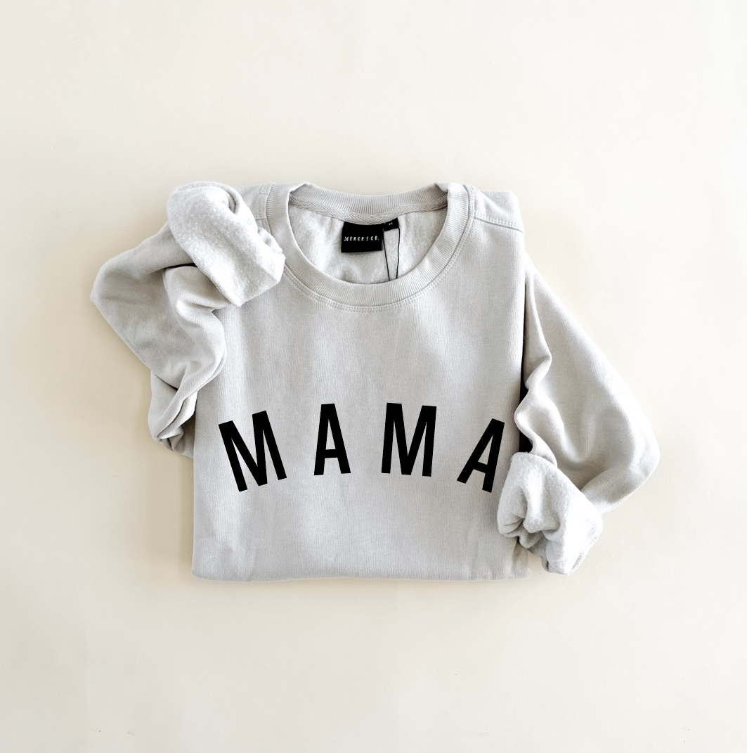 Mama Curved Print Comfort Crewneck