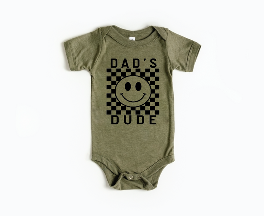 Dad's Dude Checkered Onesie- 3 Colors