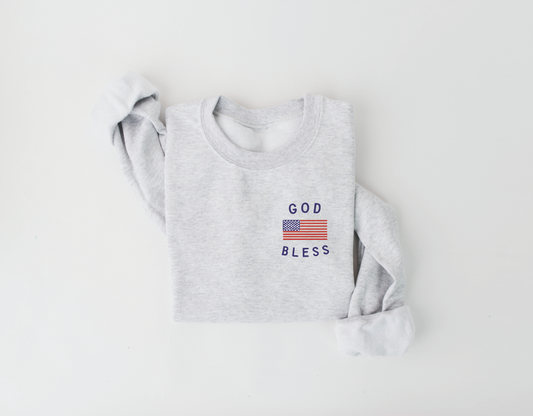 God Bless America Unisex Pocket Style Pullover