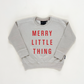 Merry Little Thing Child Waffle Sleeve Crewneck- 3 Colors