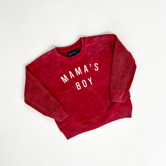 Mama's Boy Waffle Sleeve Crewneck