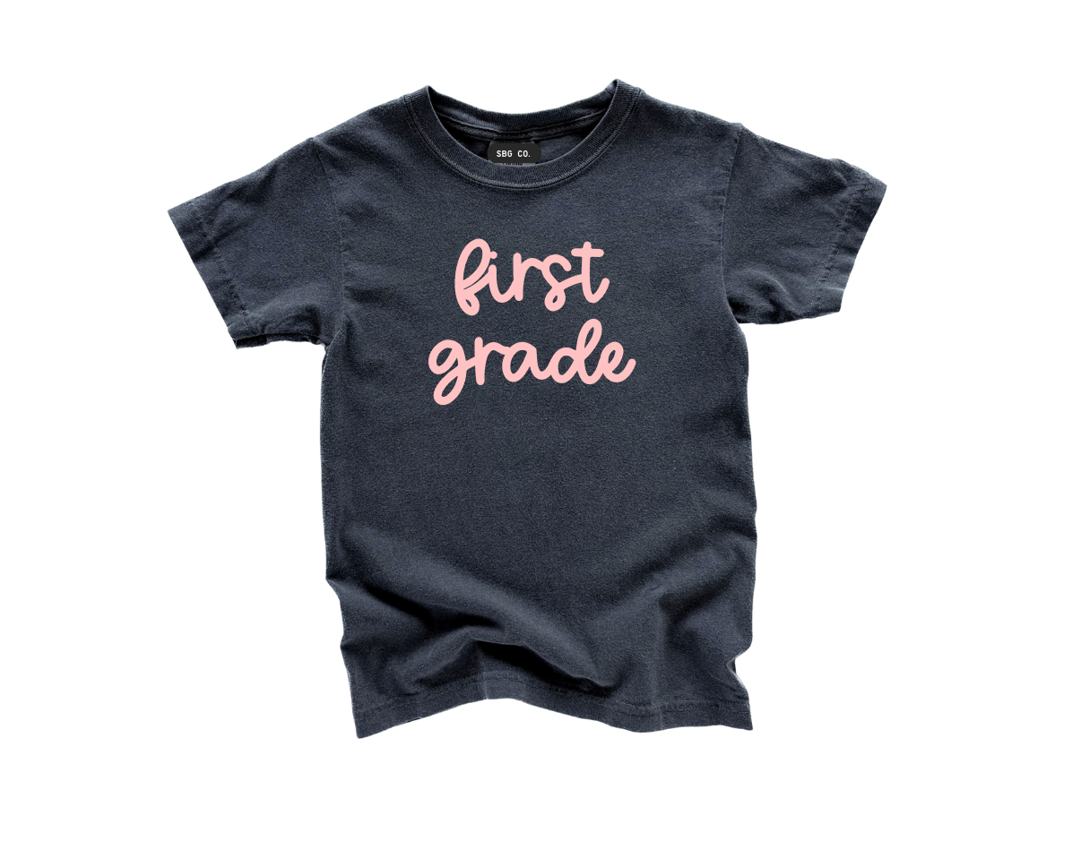 First Grade Girly Tee- 3 colors