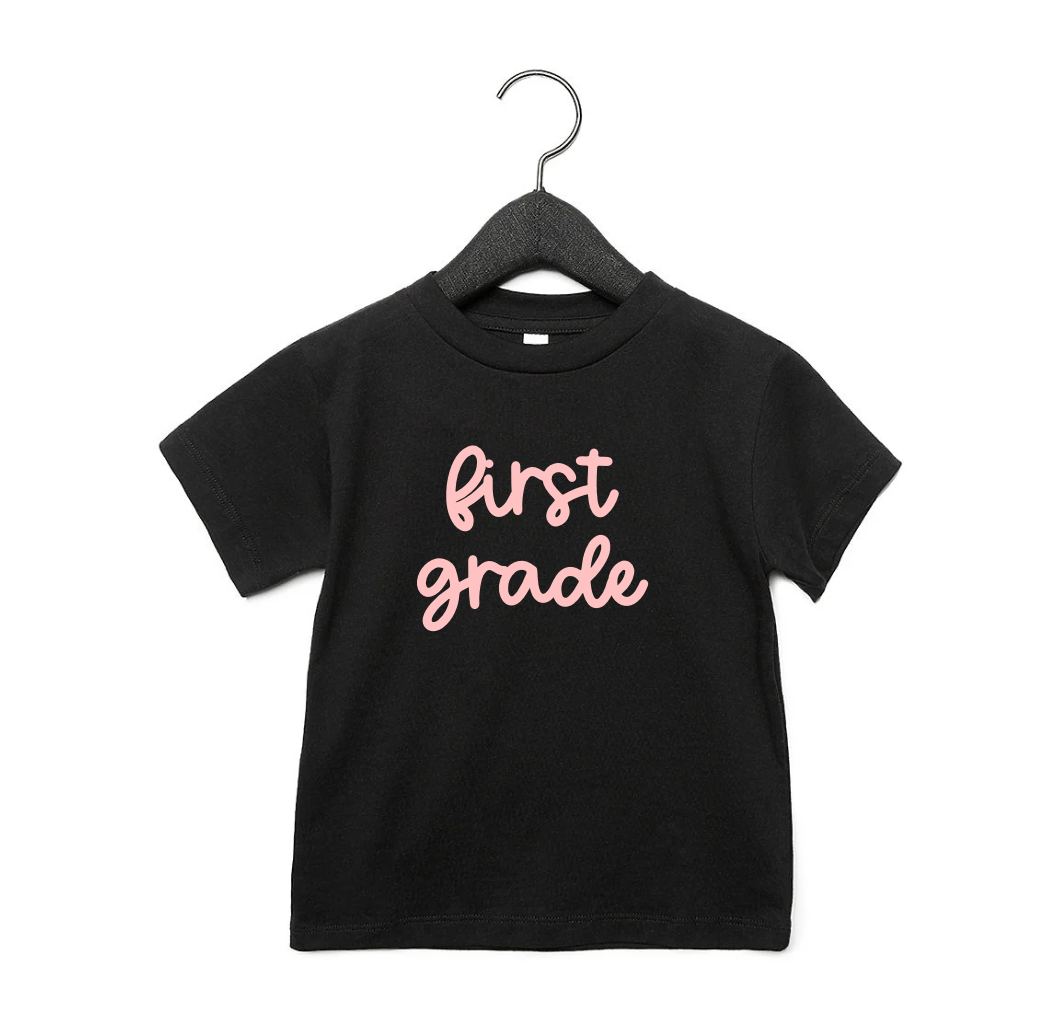 First Grade Girly Tee- 3 colors