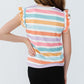Spring Stripes Short Sleeve Ruffle Tee