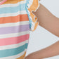 Spring Stripes Short Sleeve Ruffle Tee