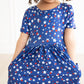 Star Bright Short Sleeve Pocket Twirl Dress