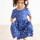 Star Bright Short Sleeve Pocket Twirl Dress