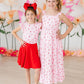 Sweet Strawberries Short Sleeve Ruffle Tee